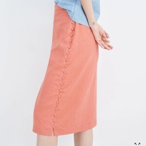 Madewell Button Slit Skirt NWOT